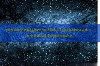 (北京光年无限科技有限公司估值多少) 科技创新引领未来——探究某知名科技公司的发展之路