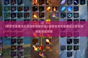 (魔兽元素魔法之战技能搭配攻略) 魔兽世界元素魔法之战高招技能搭配攻略